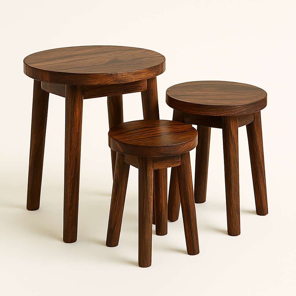 Kinara 3 pc Sheesham Stool Set
